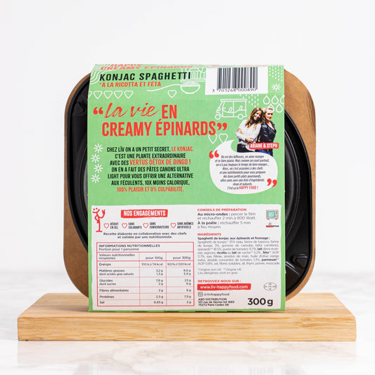 Konjac Spaghetti Happy Creamy Spinach LIV HAPPY FOOD