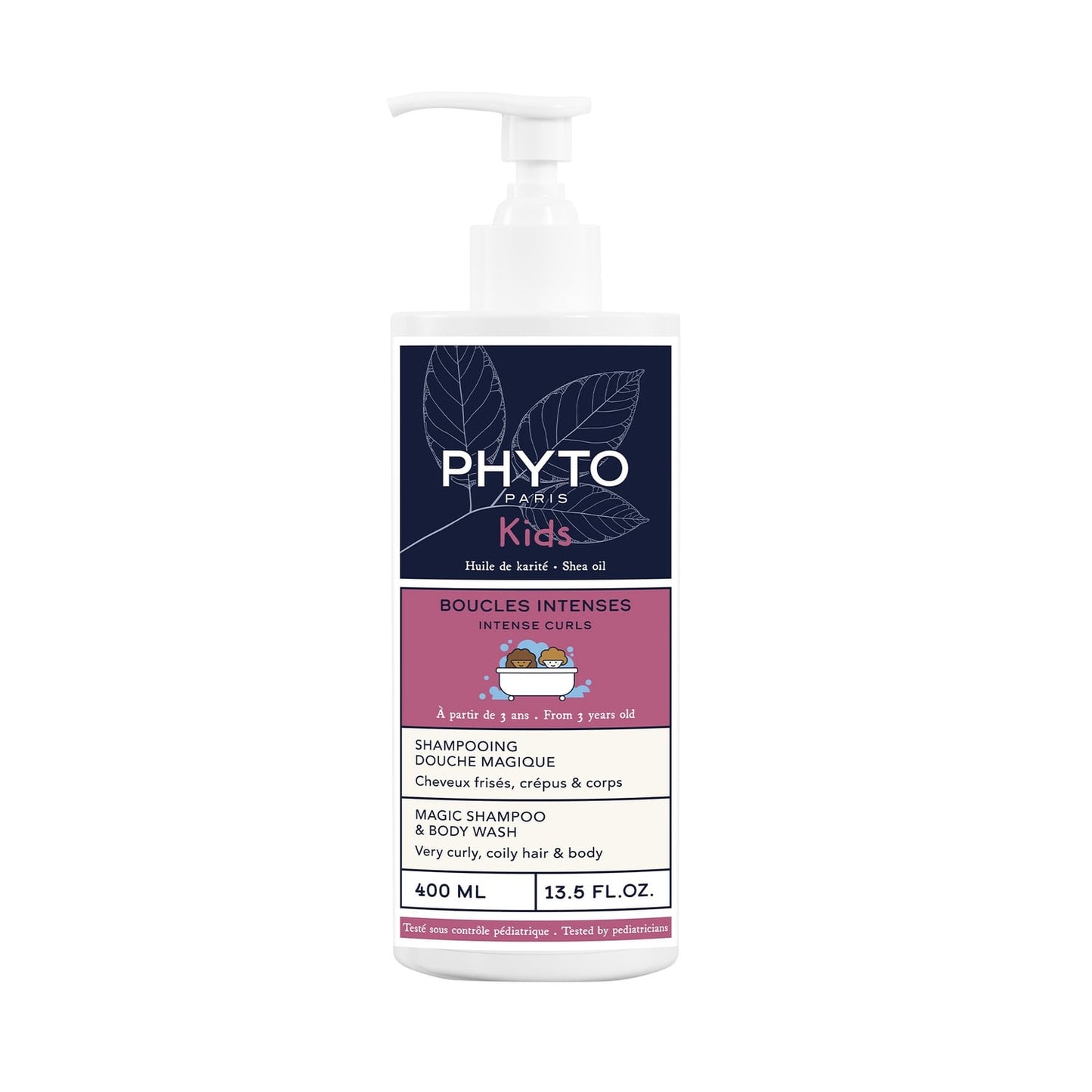 Shampoing Enfant Corps et Cheveux Frisés et Crépus Boucles Intenses Huile de Karité Kids PHYTO