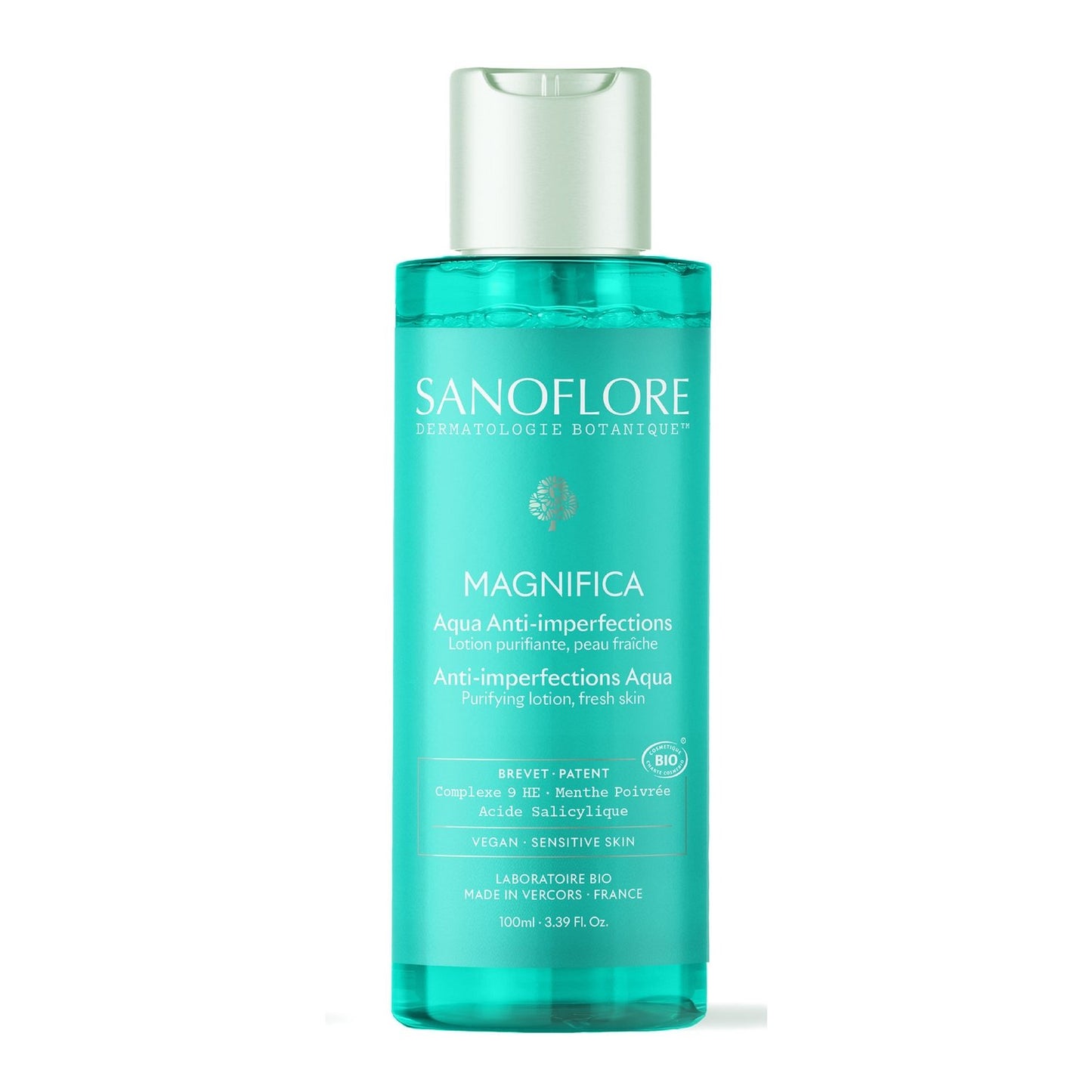 Lotion Peaux Normales Mixtes et Grasses à Tendance Acnéique Anti-Imperfections Aqua Magnifica SANOFLORE le flacon de 100mL