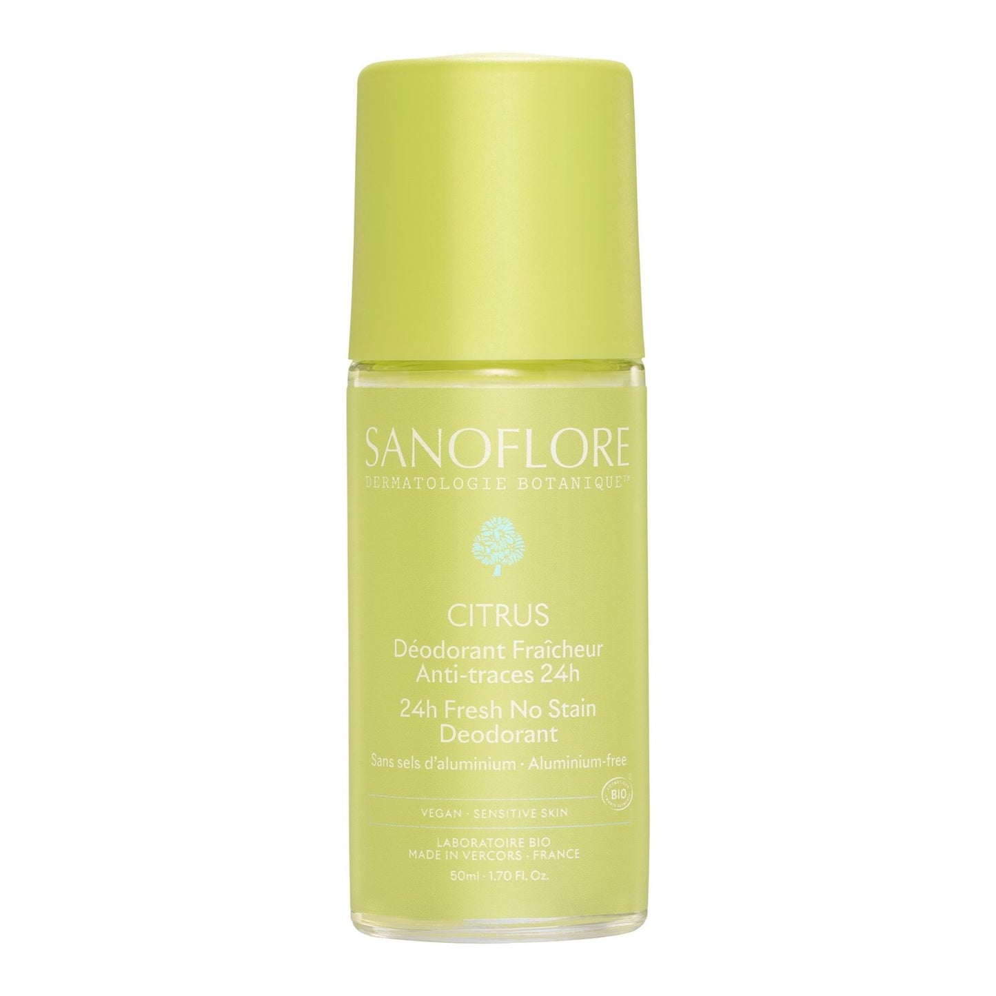 Déodorant Roll-On Femme Anti-Traces Efficacité 24h Agrumes Bio SANOFLORE le flacon de 50mL