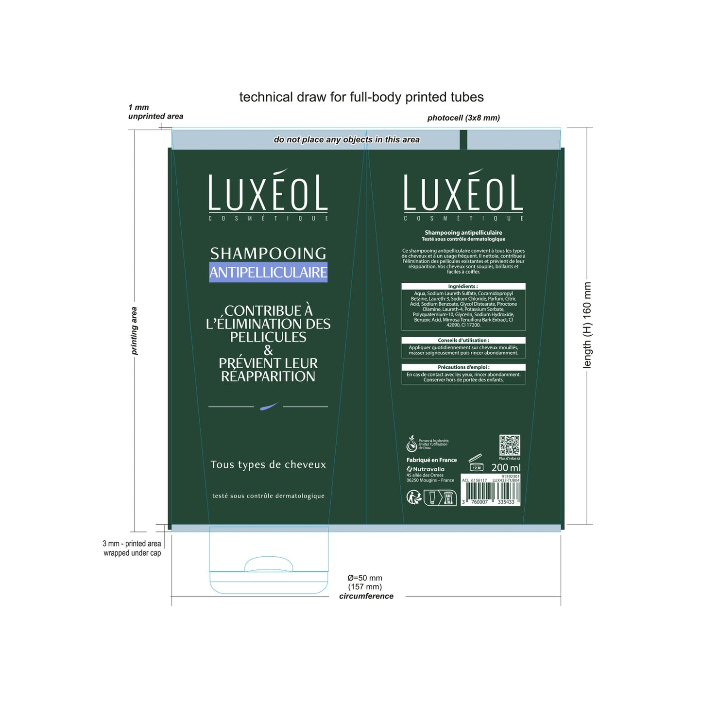 Shampoing Tous Types de Cheveux Antipelliculaire LUXEOL