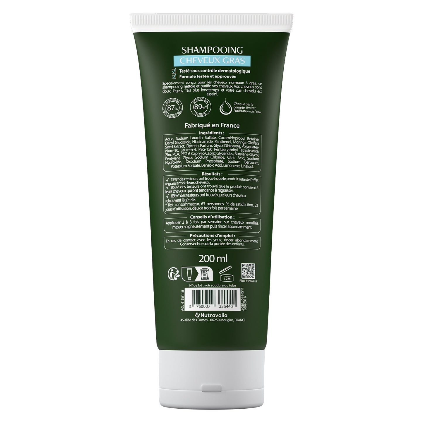 Shampoing Cheveux Gras Purifiant Assainissant Anti-regraissement LUXEOL