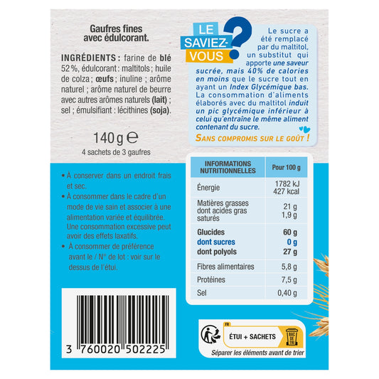 Gaufres Gaufres Sans Sucres KARELEA