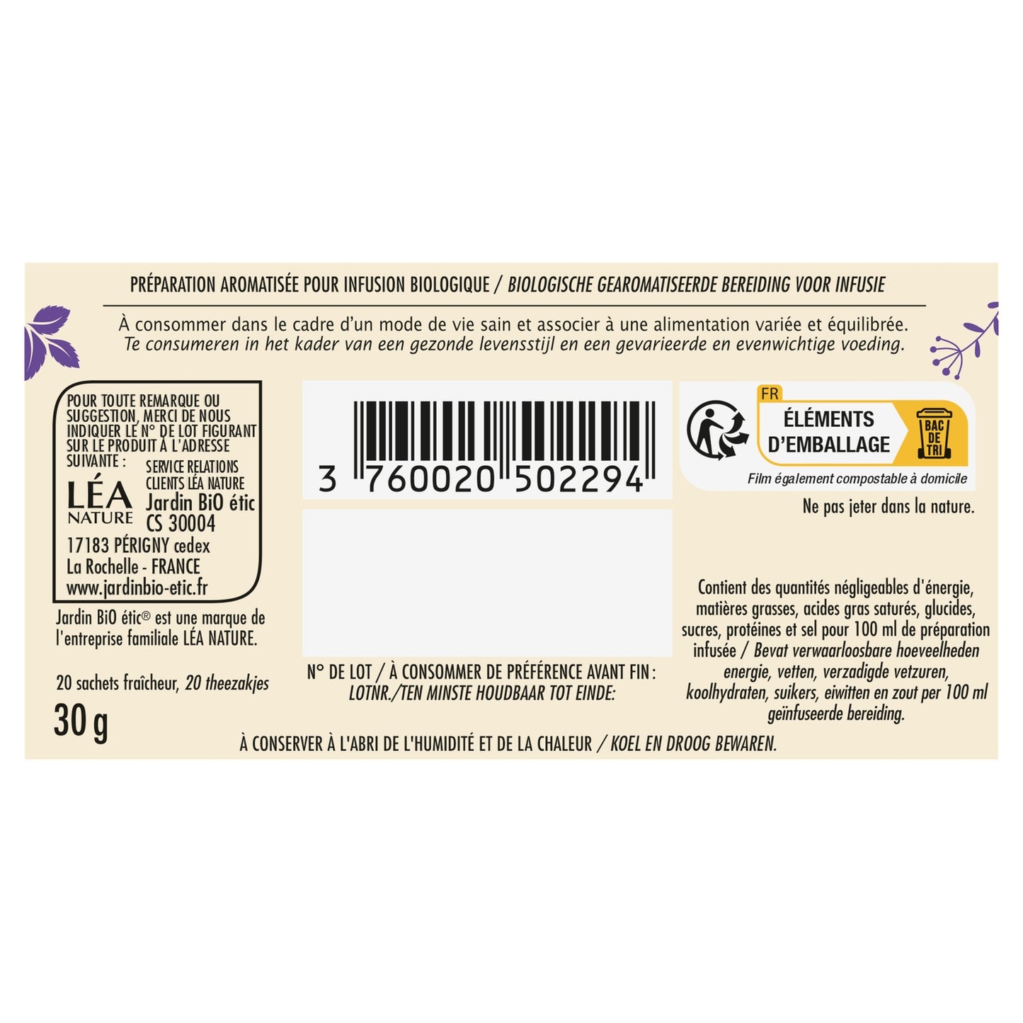 Bio-Transit-Aufguss JARDIN ORGANIC ETIC