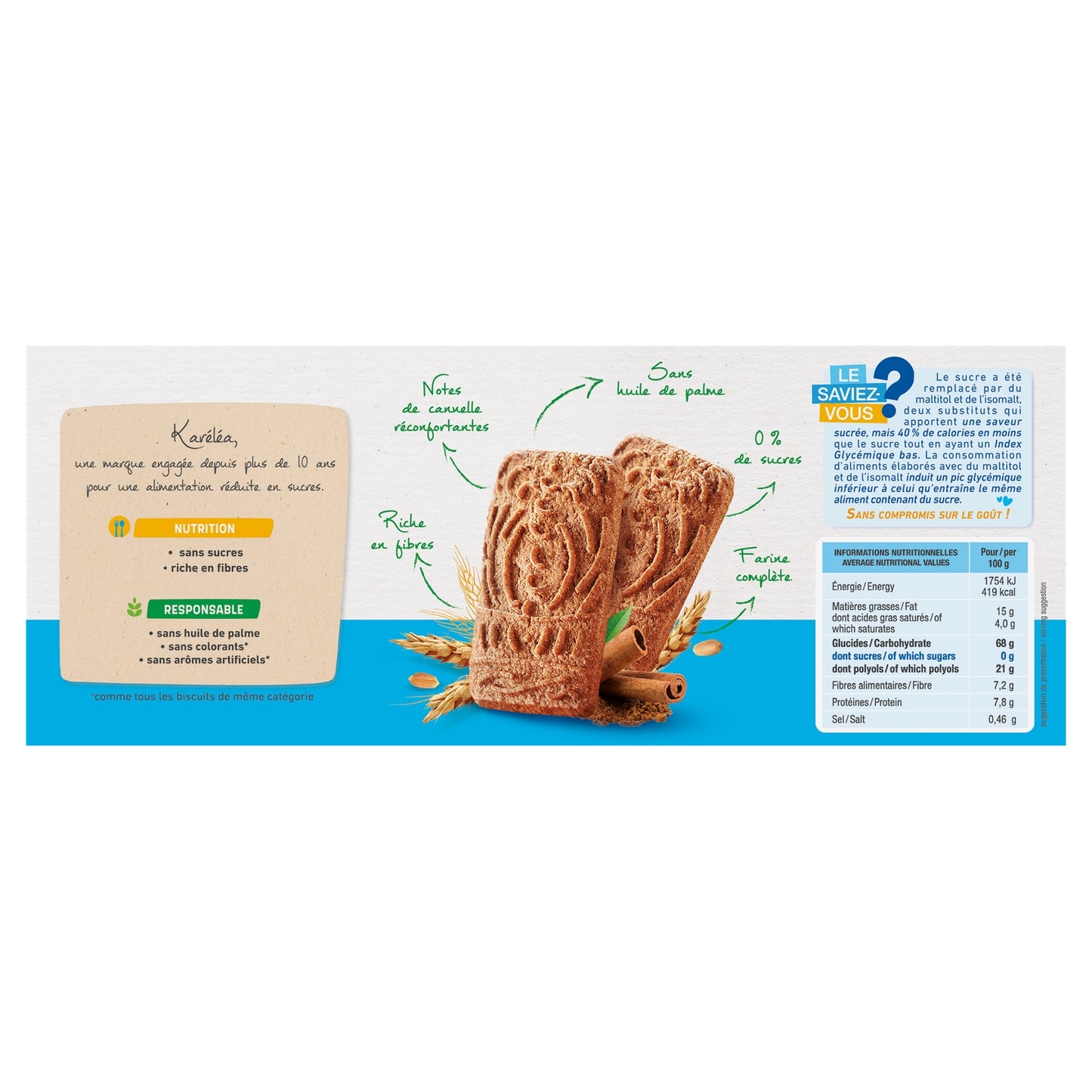 Biscuits Speculoos Sans Sucres KARELEA