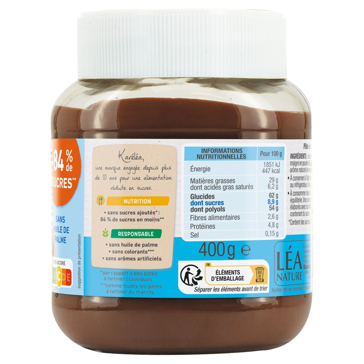 Pâte à Tartiner Noisettes/cacao Maigre KARELEA