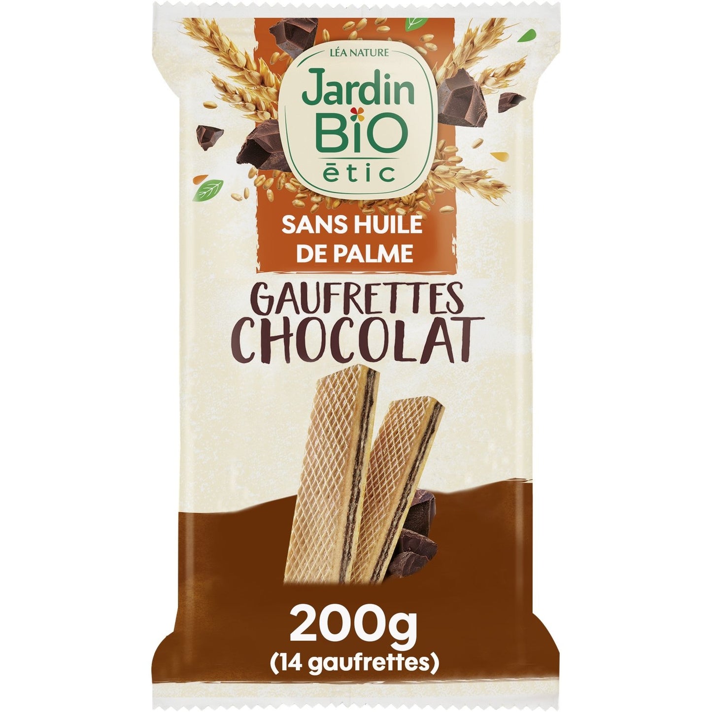 Biscuits Gaufrettes Chocolat Bio JARDIN BIO ETIC le paquet de 200g