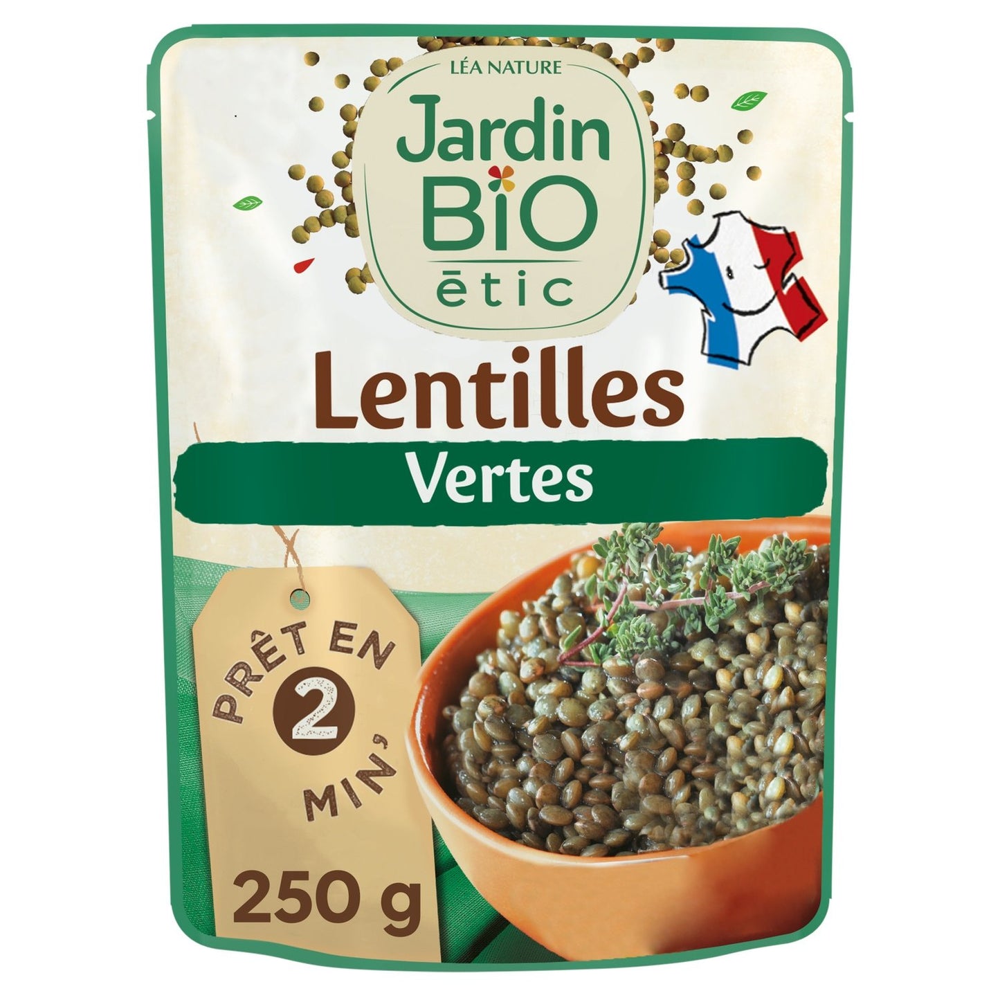 Plat Cuisiné Lentilles Vertes Bio JARDIN BIO ETIC le sachet de 250g