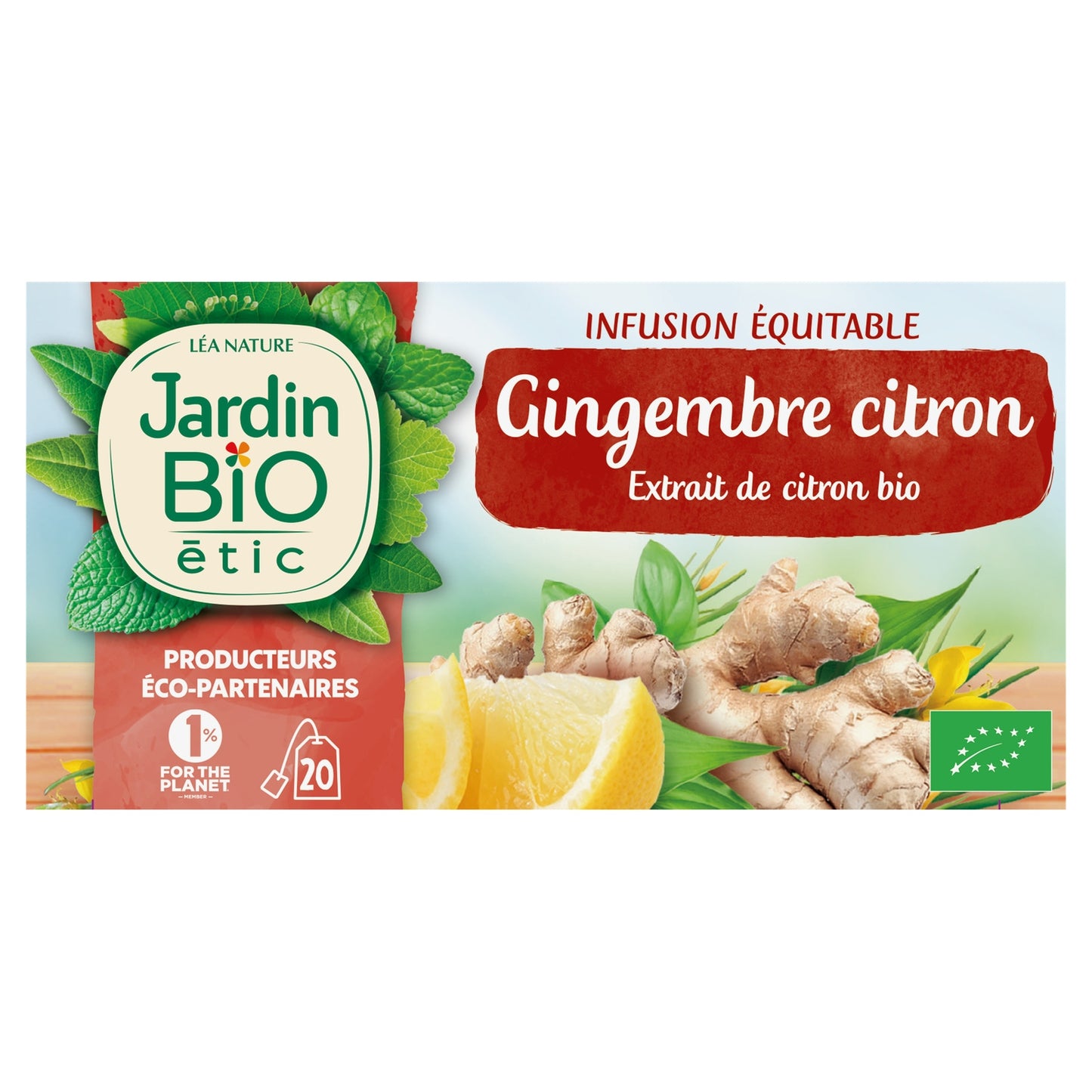 Organic Ginger Lemon Infusion JARDIN BIO ETIC