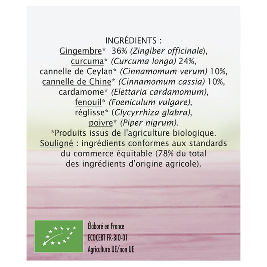 Infusion Chaï Curcuma Bio JARDIN BIO ETIC