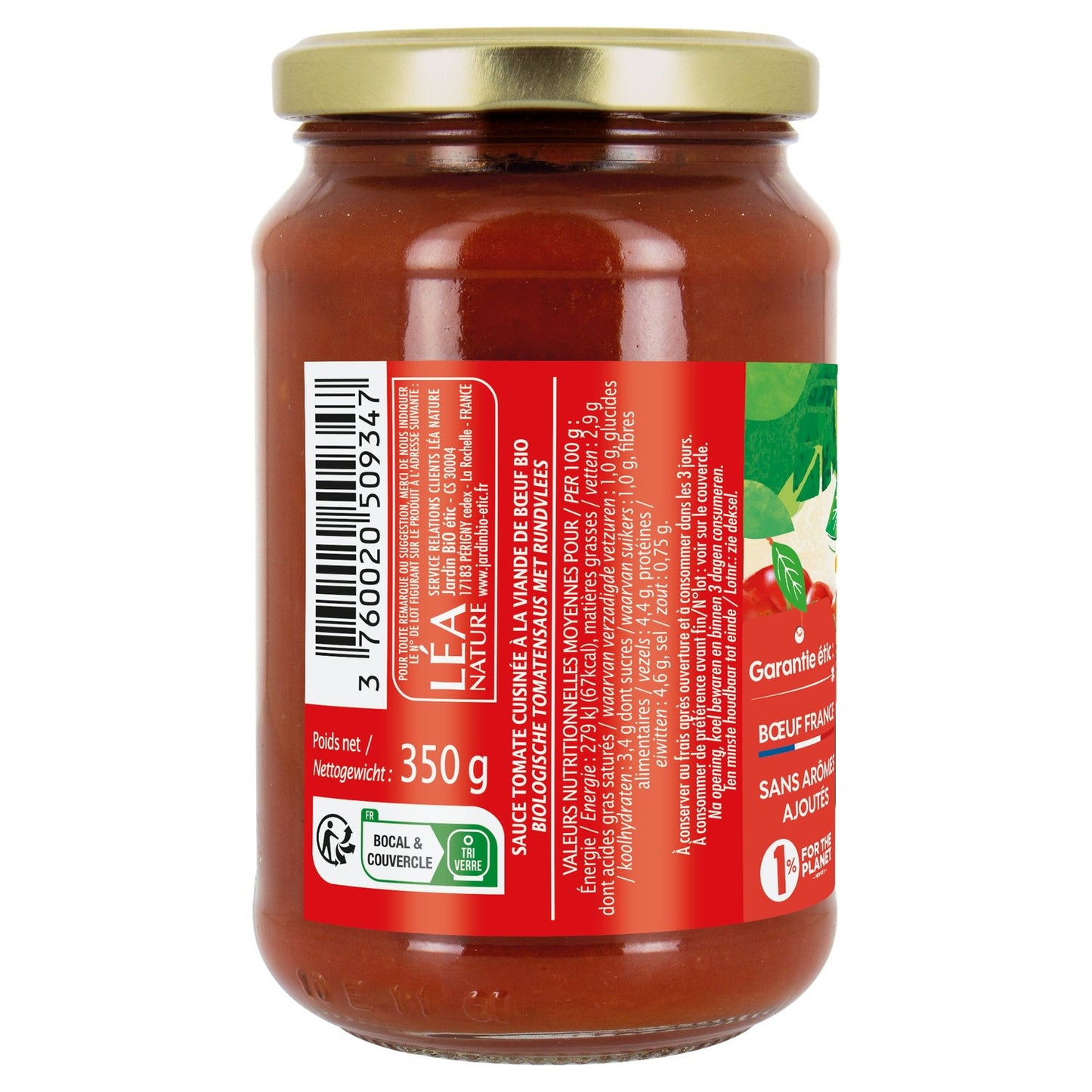 Bio-Rindfleisch-Bolognese-Tomatensauce JARDIN BIO ETIC