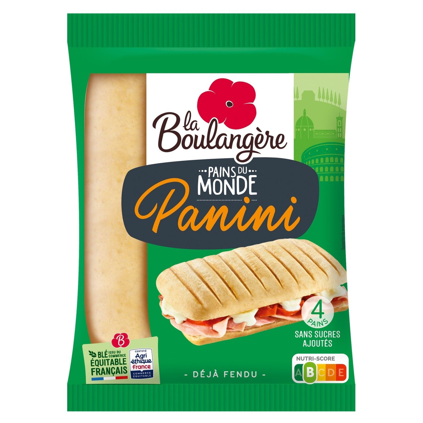 Pains Panini LA BOULANGERE le paquet de 4 - 300 g