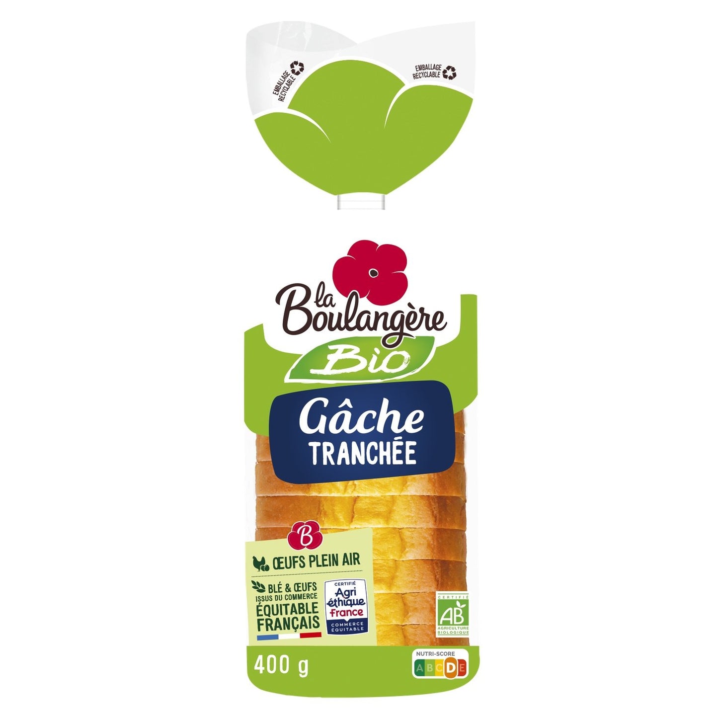 Gâche Bio LA BOULANGERE le sachet de 400g