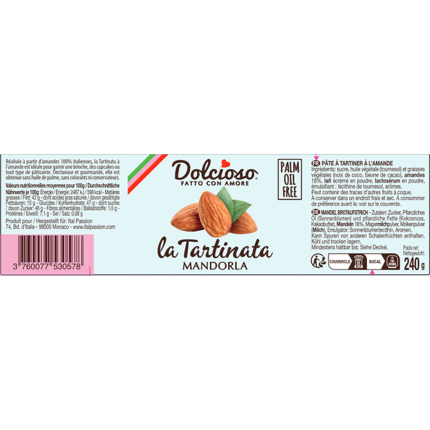 Pâte à Tartiner amandes DOLCIOSO