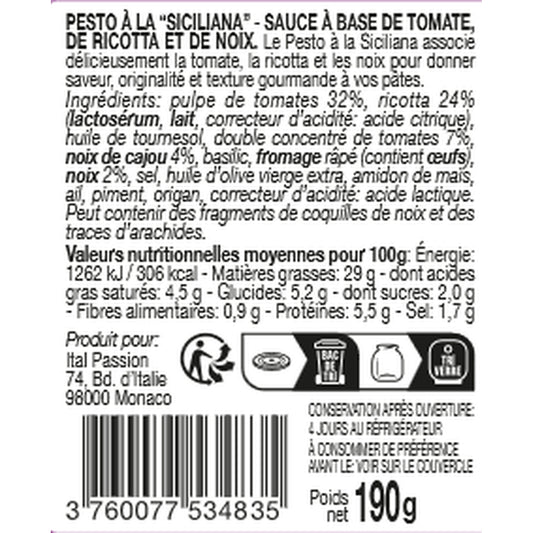 Sauce Pesto Siciliana FLORELLI