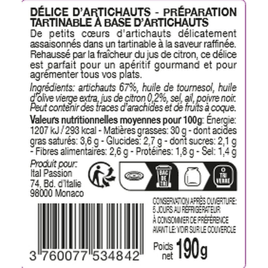 Tartinable d'Artichauts FLORELLI