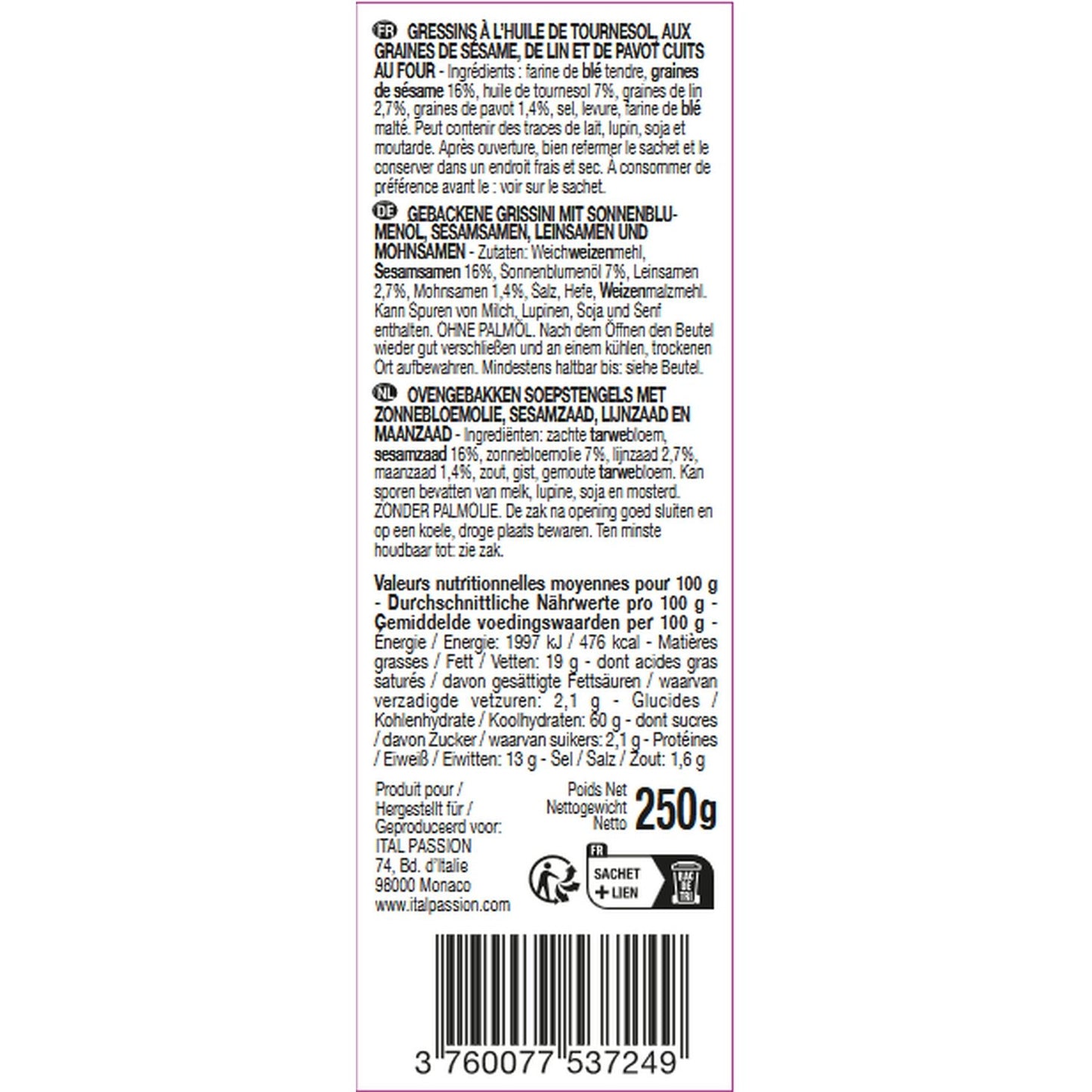 Gressins Artisanal FLORELLI