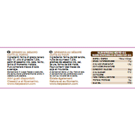 Gressins Torinesi au Sésame FLORELLI