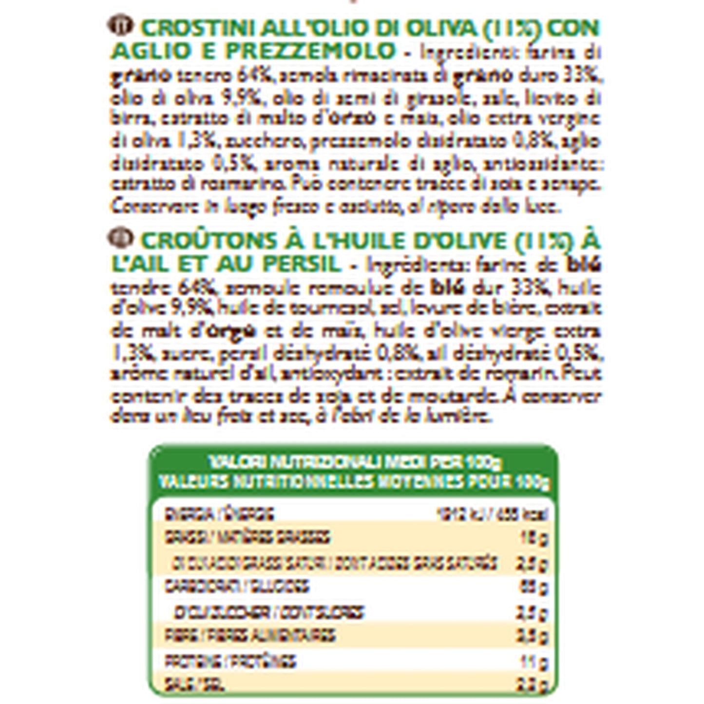 Biscuits Apéritifs Crostini Ail & Persil FLORELLI