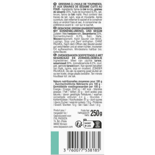 Gressin Graines de Sesame FLORELLI