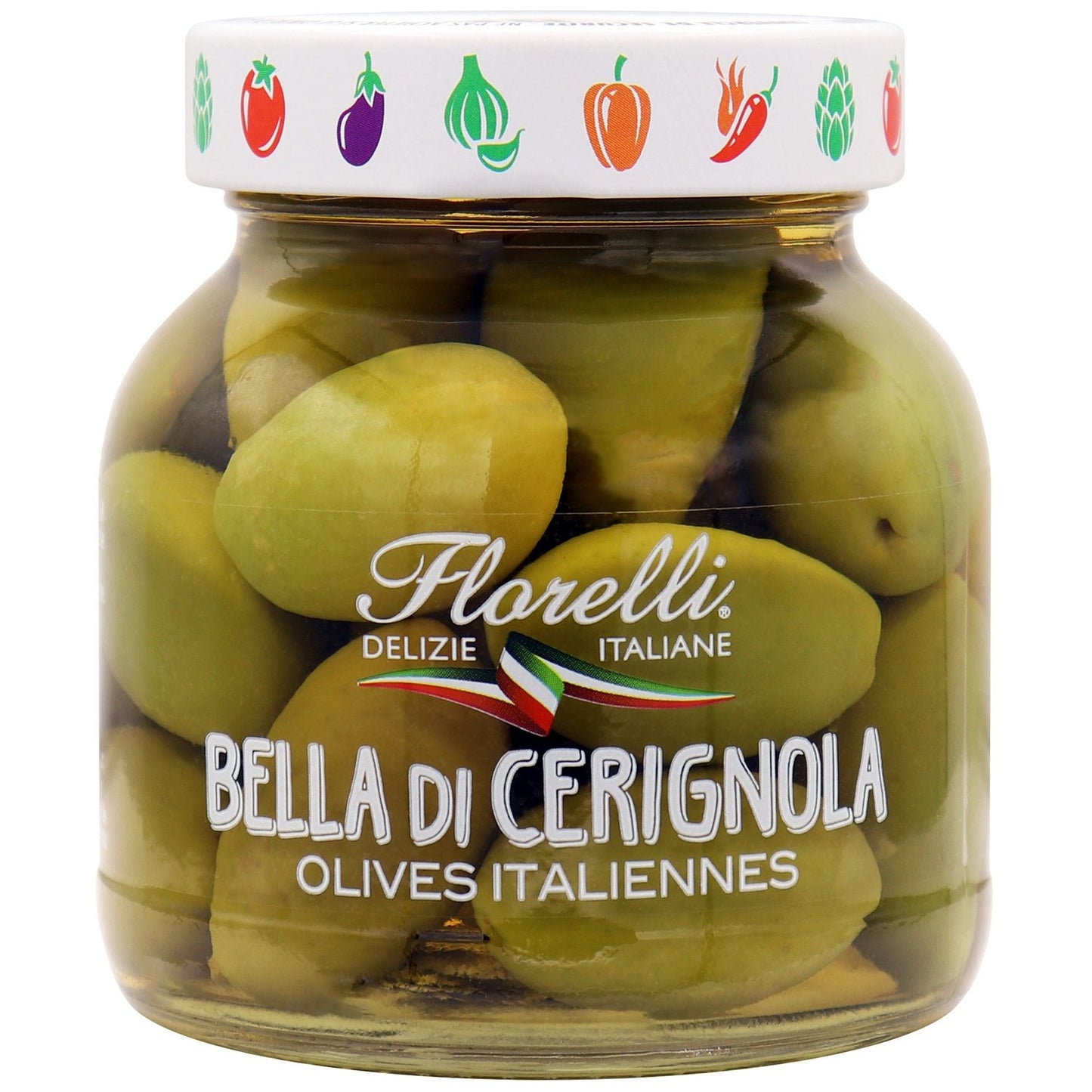 Olives Vertes Entieres Italienne FLORELLI le pot de 320g