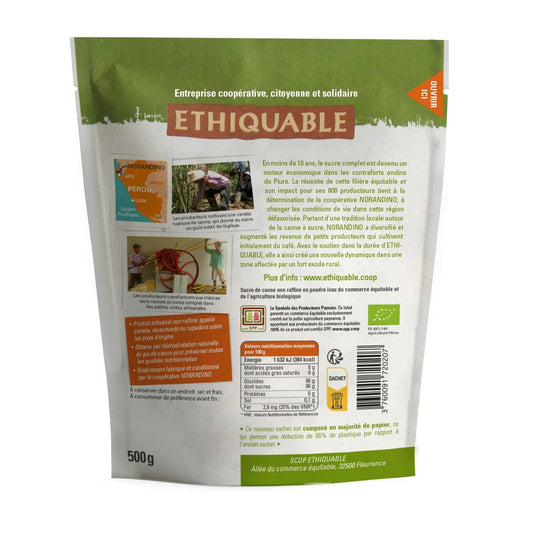 Sucre Complet de Canne Pérou Bio ETHIQUABLE