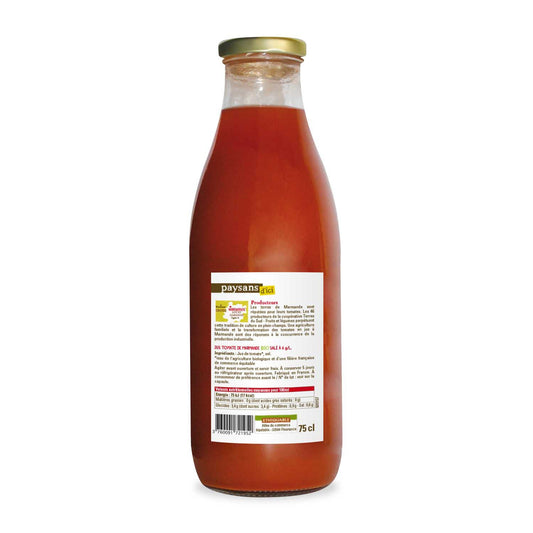 Jus 100% Pur Jus Tomate Marmande Bio PAYSANS D'ICI