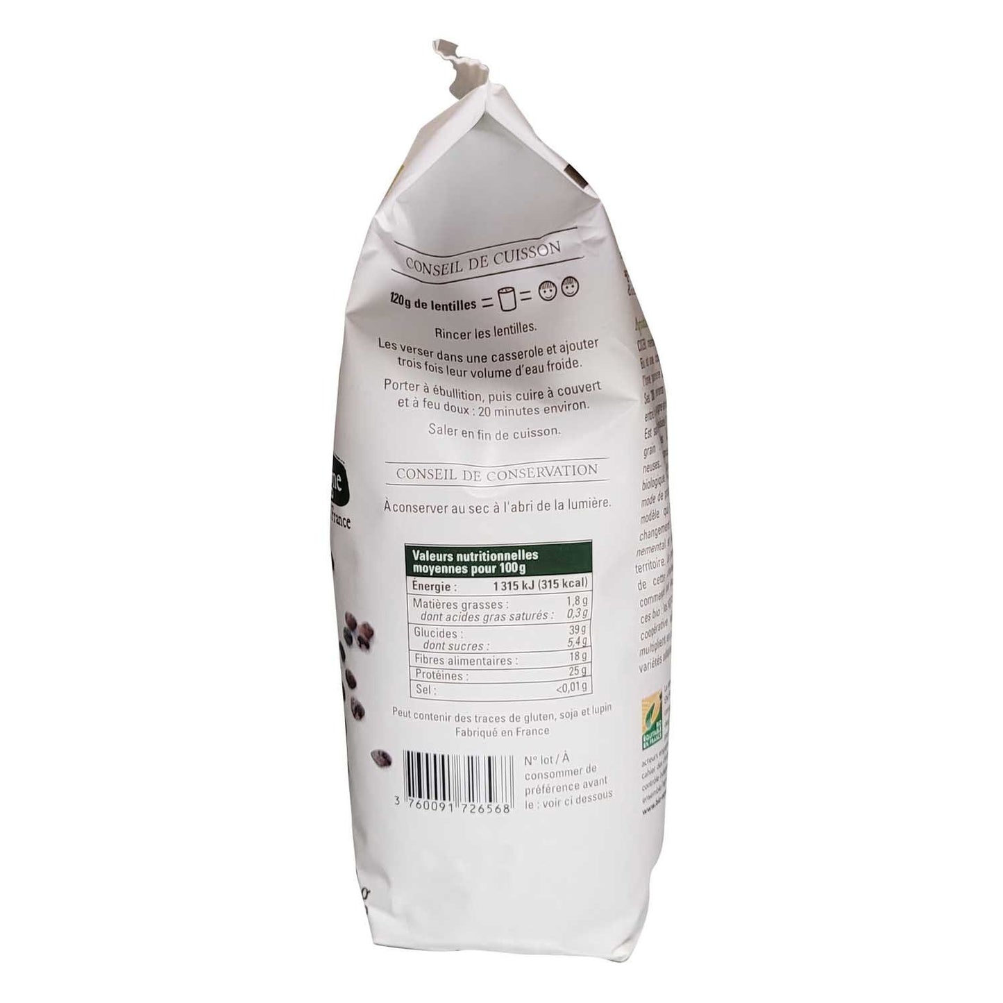 Bio-Grüne Linsen aus der Gascogne, Burgund, von Paysans d'ici