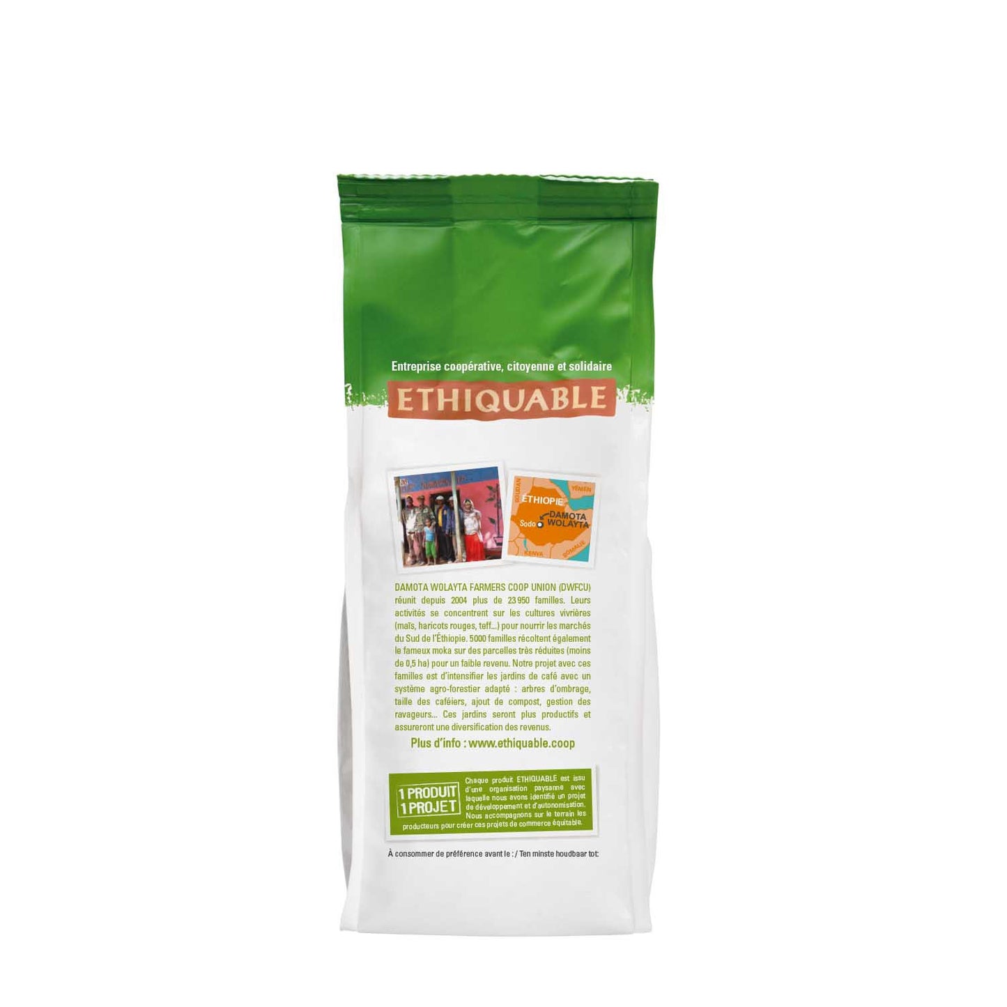 Decaffeinated Ground Coffee Without Solvent Ethiopia Organic ETHIQUABLE