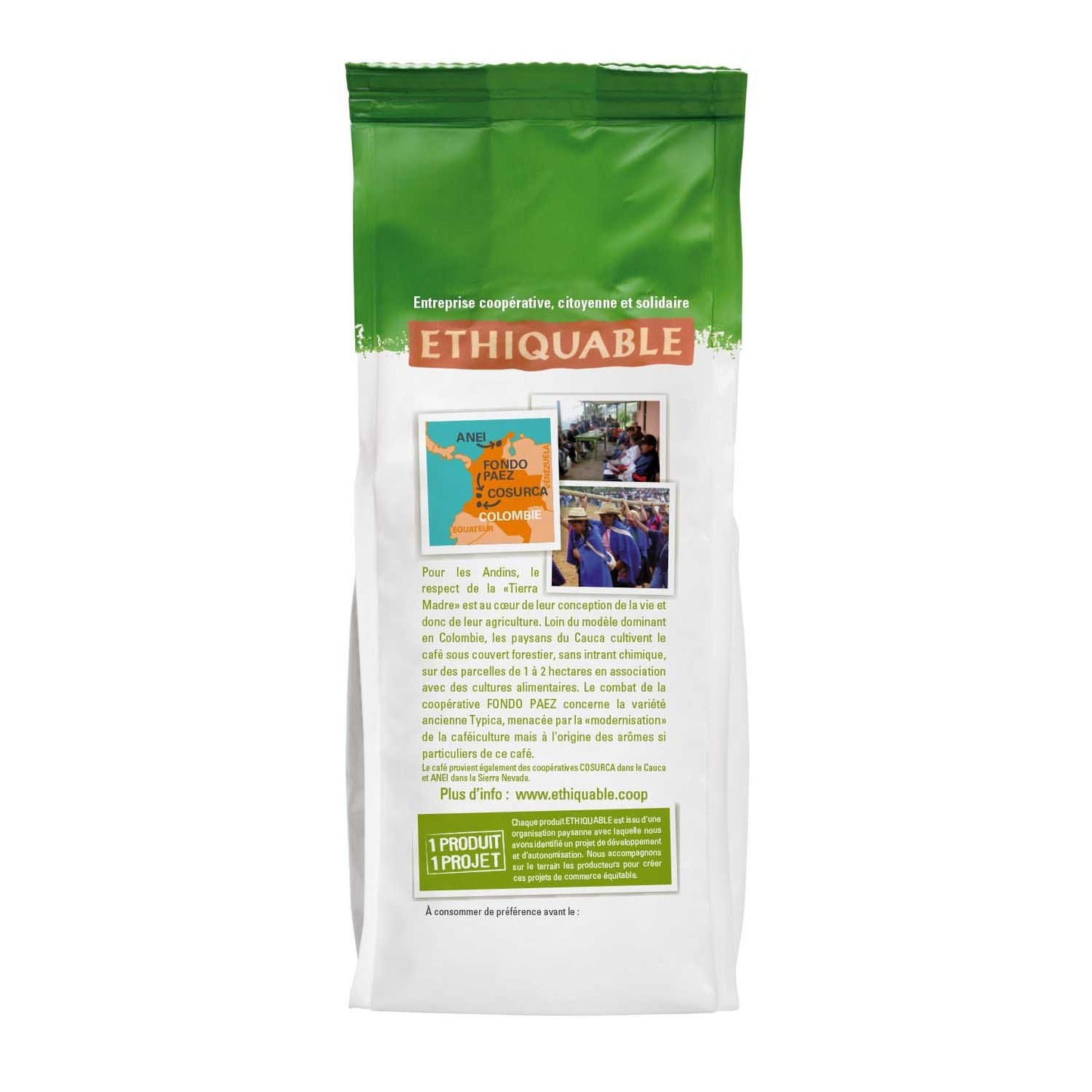 Café en Grains Pur Arabica Colombie Bio ETHIQUABLE