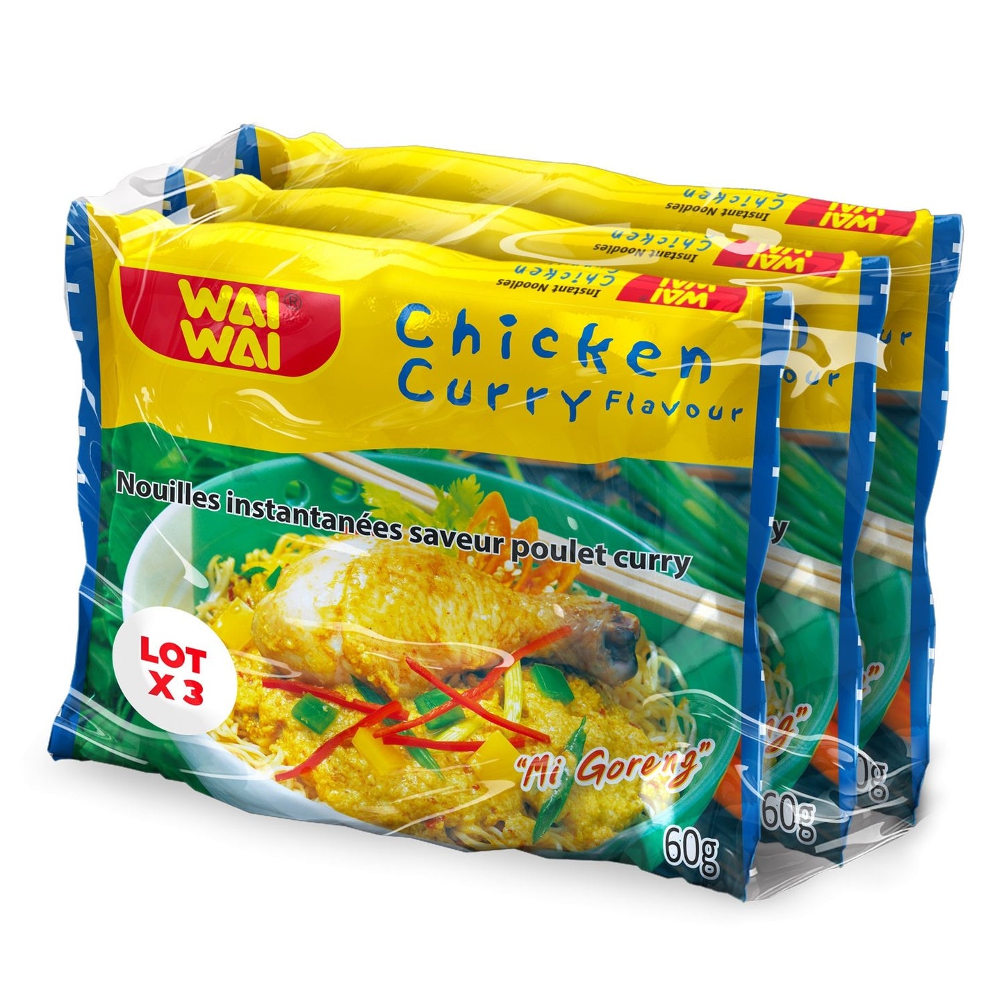 Nouilles Instantanées Saveur Poulet Curry WAI WAI