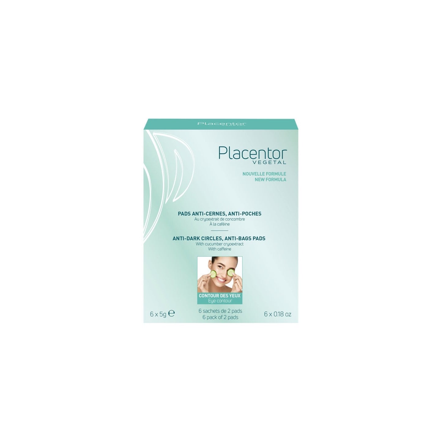 Masque Anti-cernes Anti-poches Contour des Yeux Concombre Caféine PLACENTOR