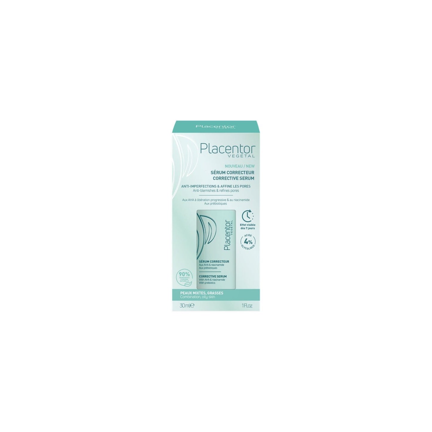 Sérum Correcteur Anti-Imperfections Affine le Grain de Peau PLACENTOR le flacon de 30mL