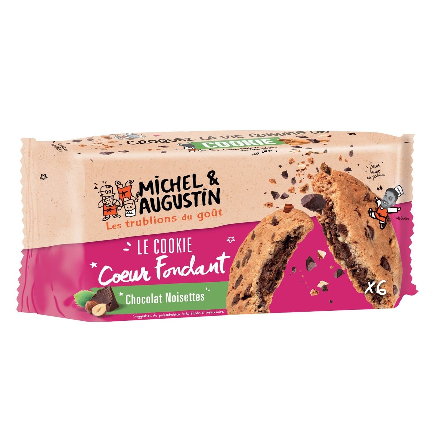 Cookies Chocolat Noisettes MICHEL ET AUGUSTIN le paquet de 6 - 180 g