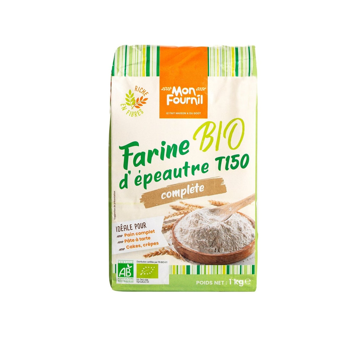 Farine Blé Complet d'Épeautre T150 Bio MON FOURNIL le paquet de 1Kg