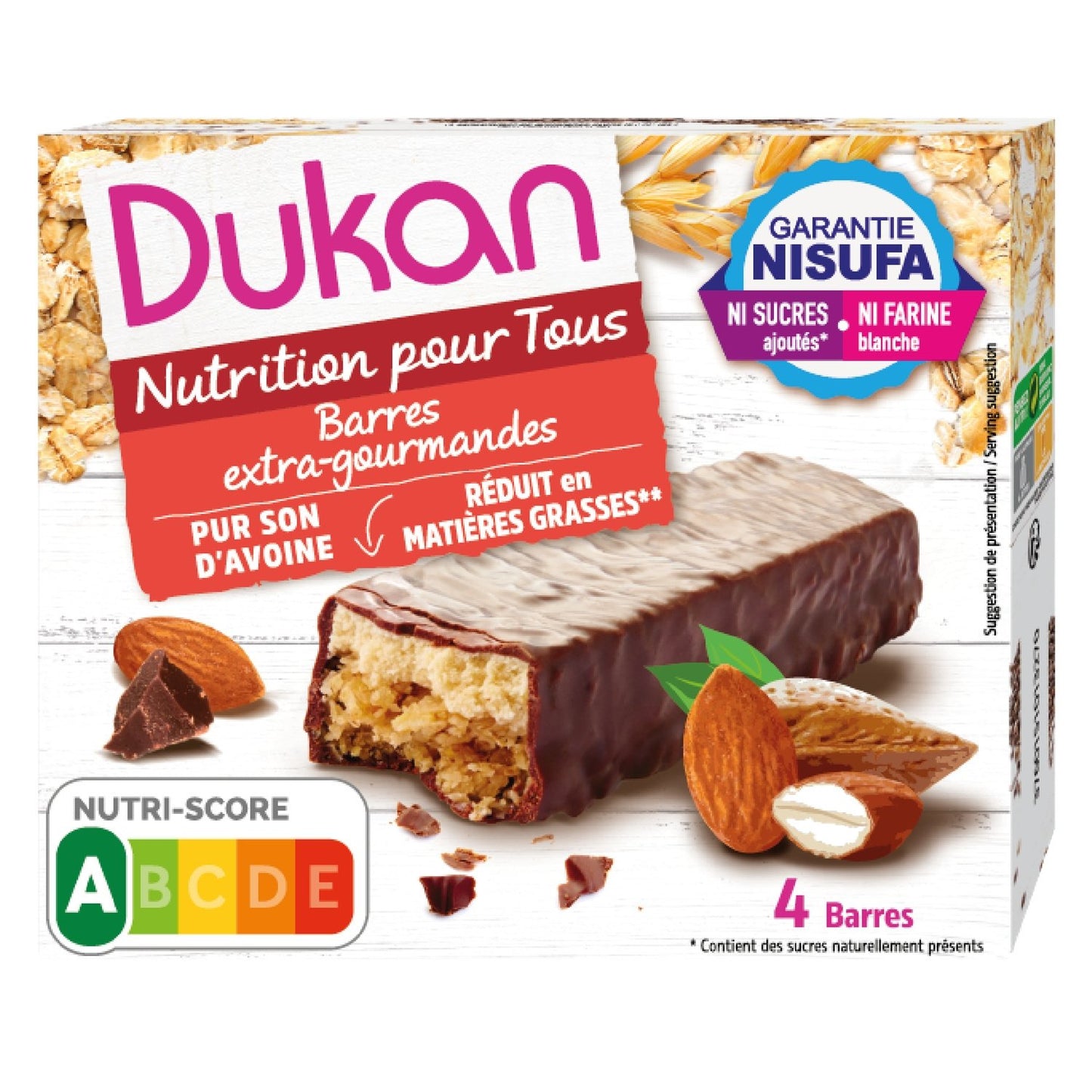 DUKAN No Added Sugar Chocolate Oat Bran Bars