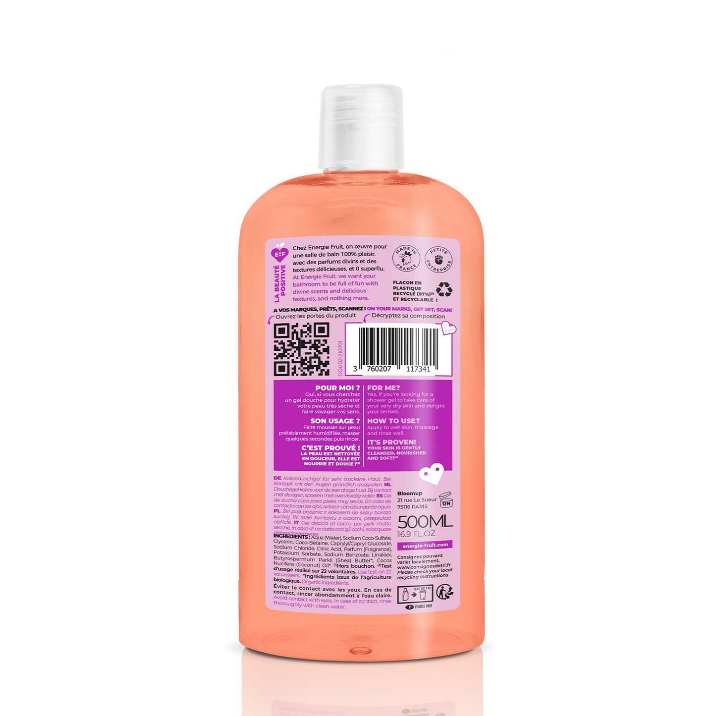 Organic Coconut and Shea Butter Shower Gel ENERGIE FRUIT