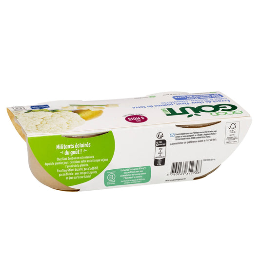 Baby Meal From 8 Months Mashed Cauliflower, Potato and Organic Alaska Pollack Good Goût GOOD GOUT