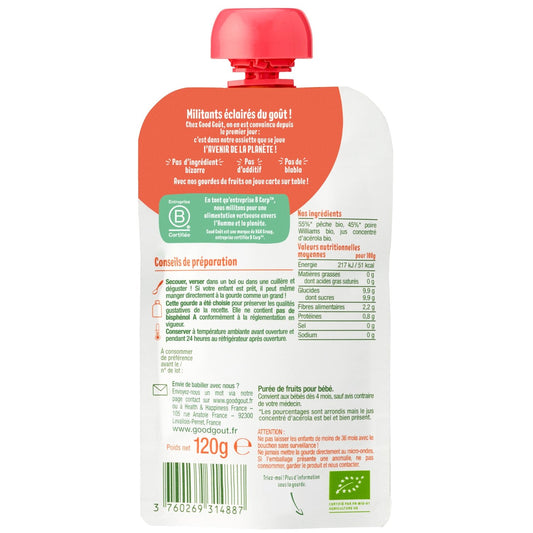 Baby Compotes From 4 Months Pear Peach No Added Sugar Organic GOOD GOUT
