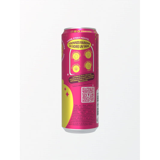 YASS Pink Strawberry and Lemon Flavored Soda