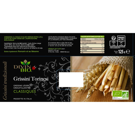Grissini Torinesi Classiques DIVIN BIO