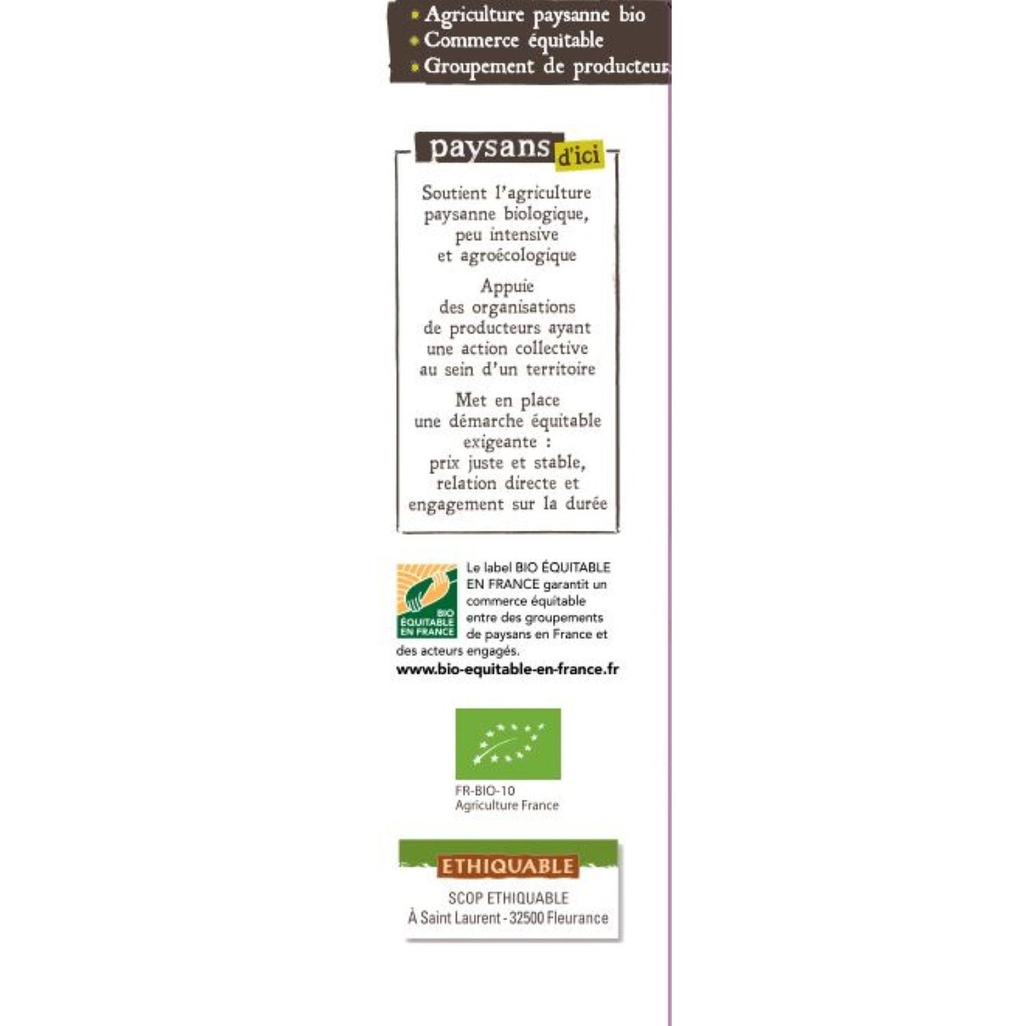 Farine Complète de Petit Epeautre T110 Charente Bio PAYSANS D'ICI