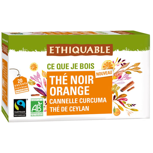 Thé Noir Orange Cannelle Curcuma Ceylan Bio ETHIQUABLE