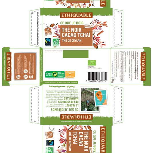 Thé Noir Cacao Tchai Bio ETHIQUABLE