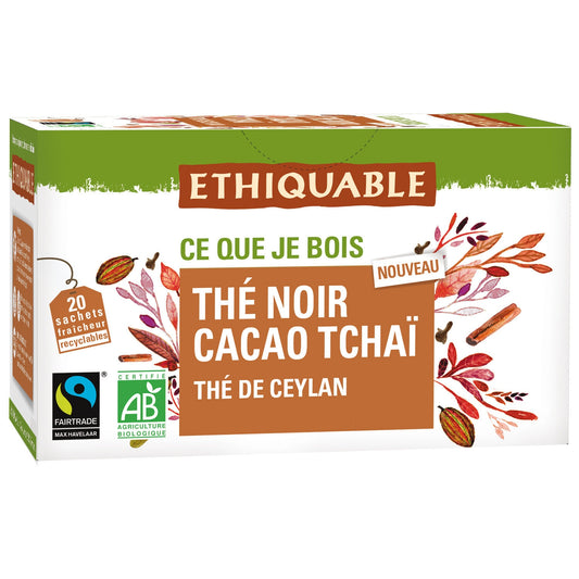 Thé Noir Cacao Tchai Bio ETHIQUABLE