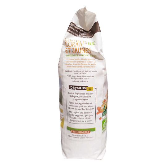 Organic Yellow Coral Duo Lentils from Gascony, Local Farmers