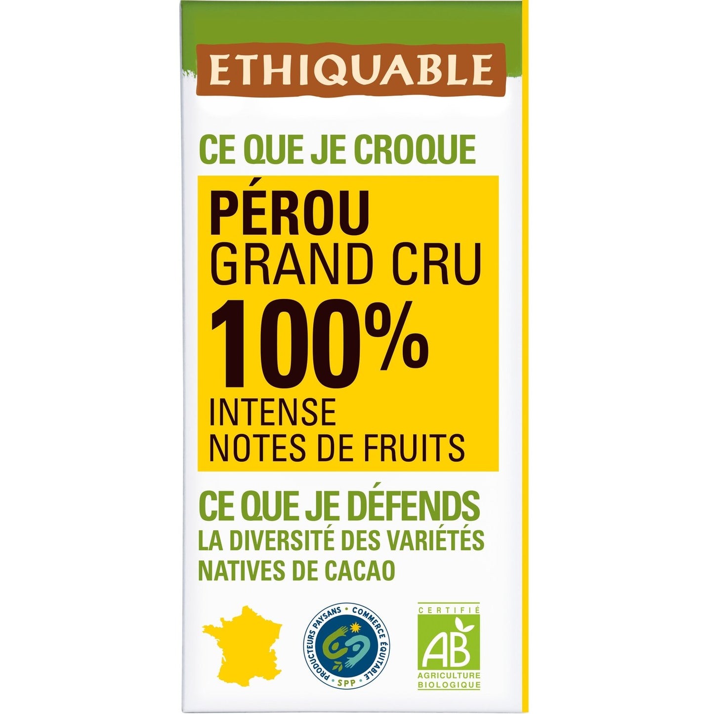 Organic 100% Cocoa Round Dark Chocolate and Peruvian Chocolate ETHIQUABLE