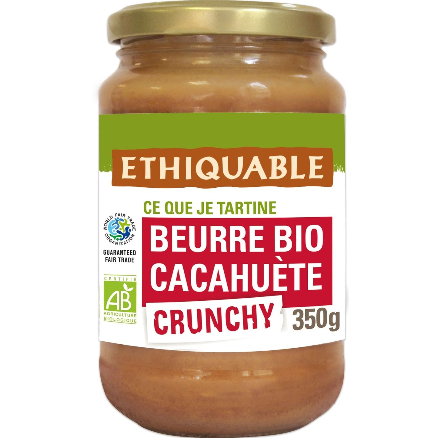 Beurre de Cacahuètes Crunchy Bio ETHIQUABLE le pot de 350g