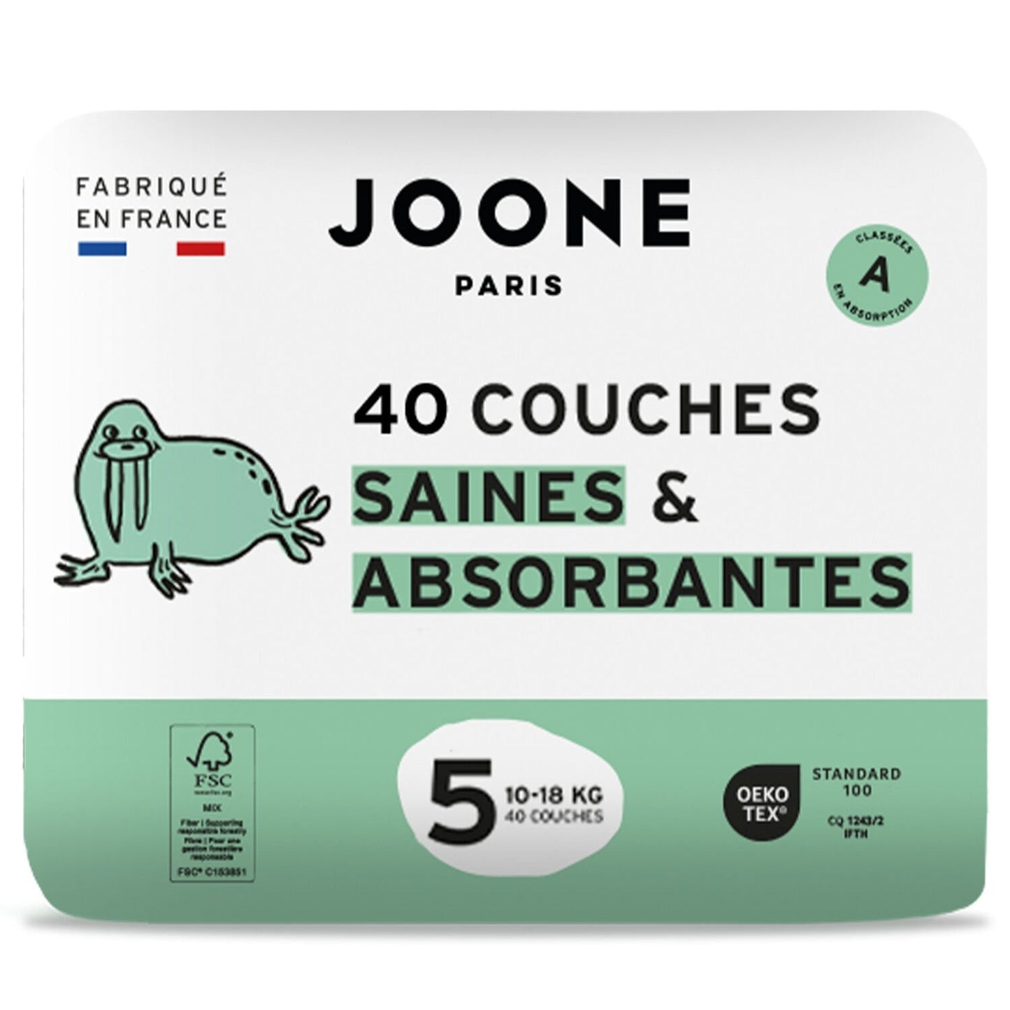 Couches Bébé Taille 5 10-18kg JOONE le pack de 40 couches bébé