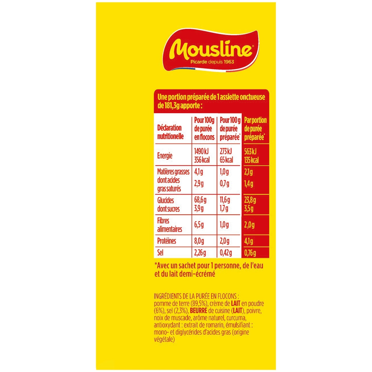 Purée Crème et Noix de Muscade MOUSLINE